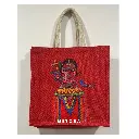 Red Square Jute Bag