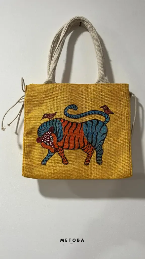 Yellow Small Hand-Jute Bag