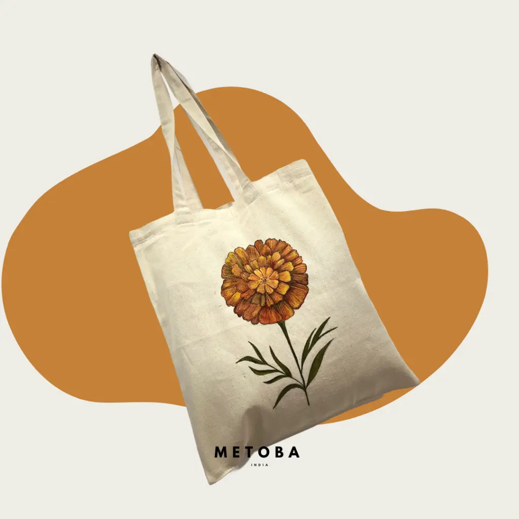 Marigold Hand-Painted Tote Bag