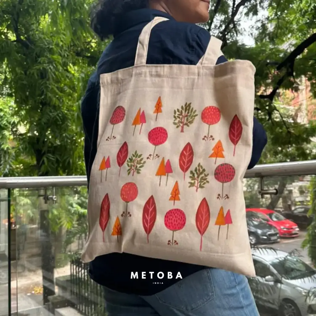 Autumn Vibes Hand-Painted Tote Bag